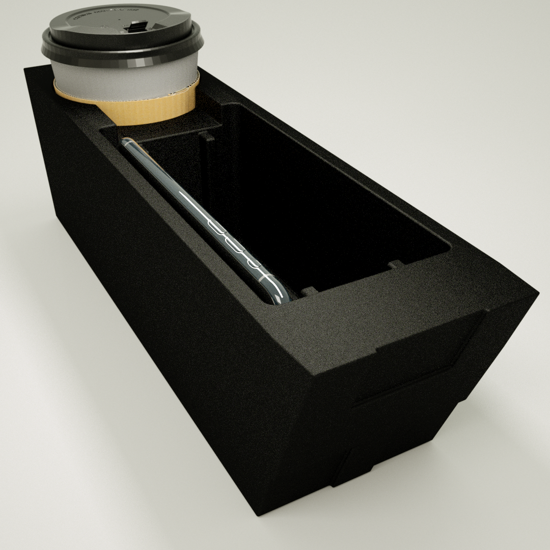 Holden HJ-WB and Consol Insert V3.0 - 1 Drink/Full Phone Recess/GTS logo USB Charger insert