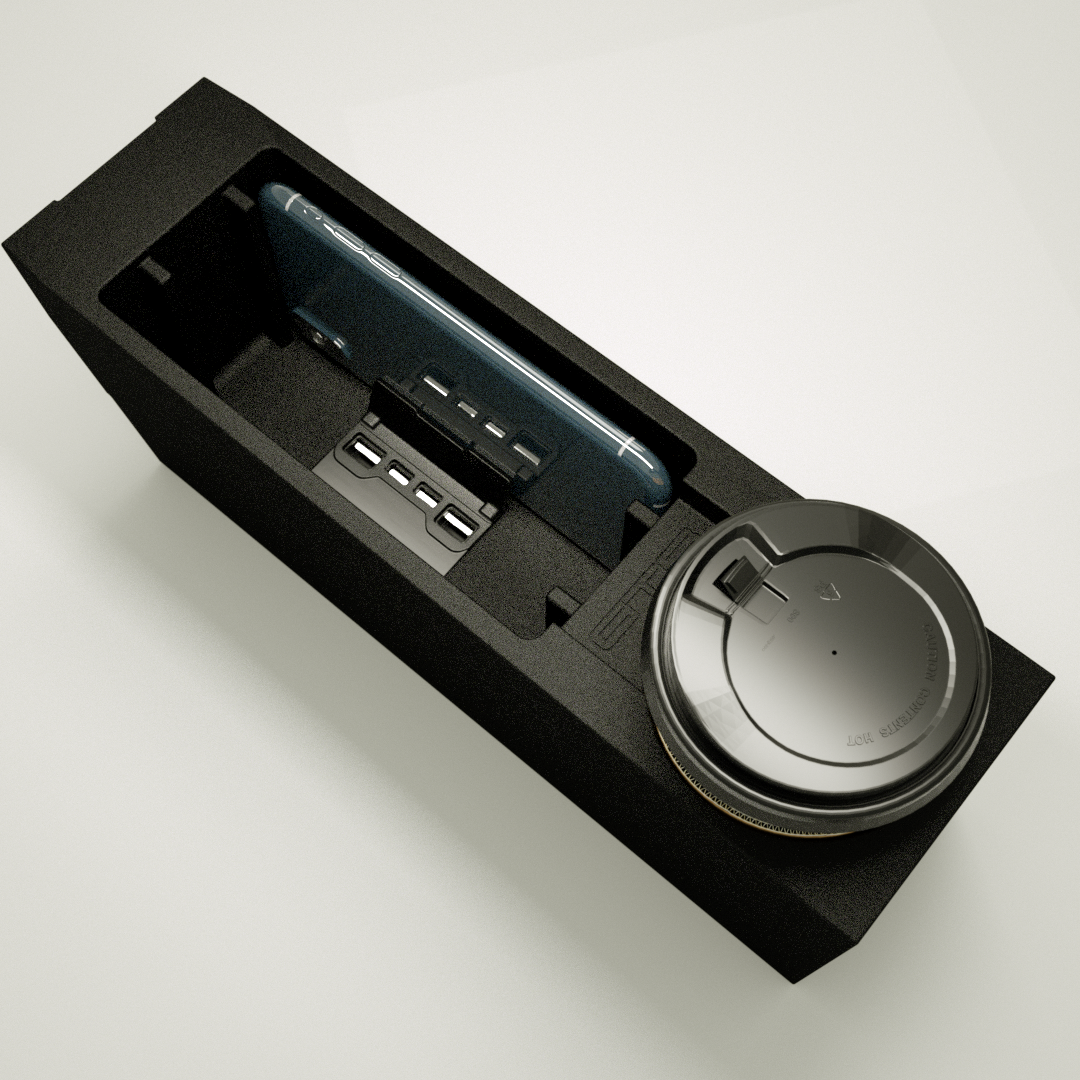 Holden HJ-WB and Consol Insert V3.0 - 1 Drink/Full Phone Recess/GTS logo USB Charger insert