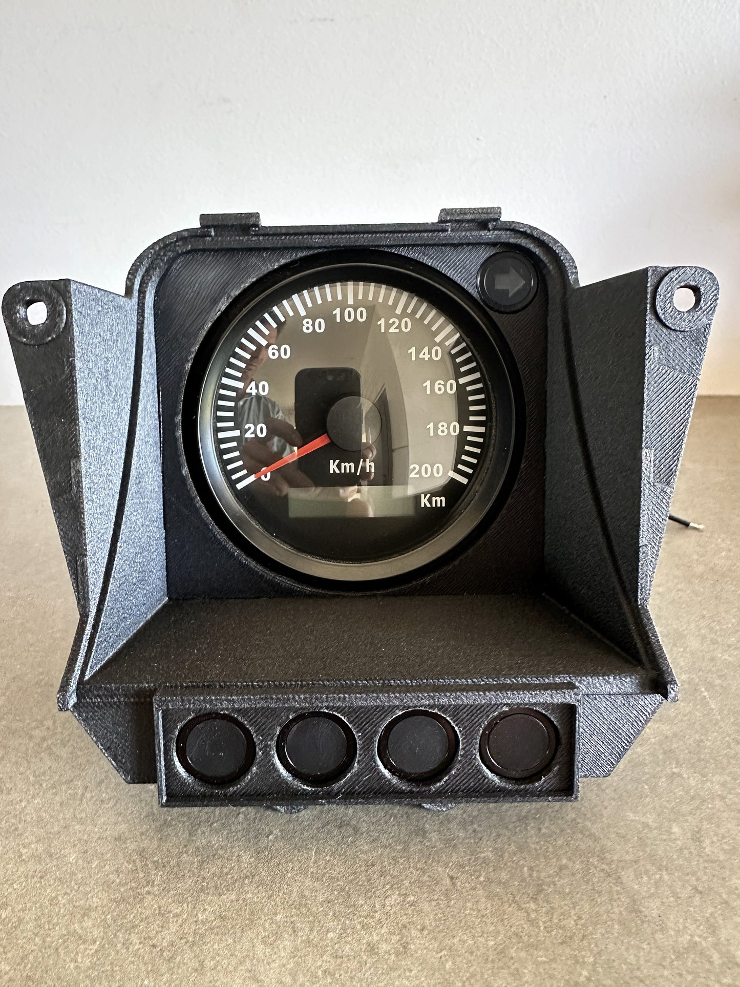 HQ 3-3/8 (85MM) Modern Gauge Adaptor with LED'S  (SPEEDO)
