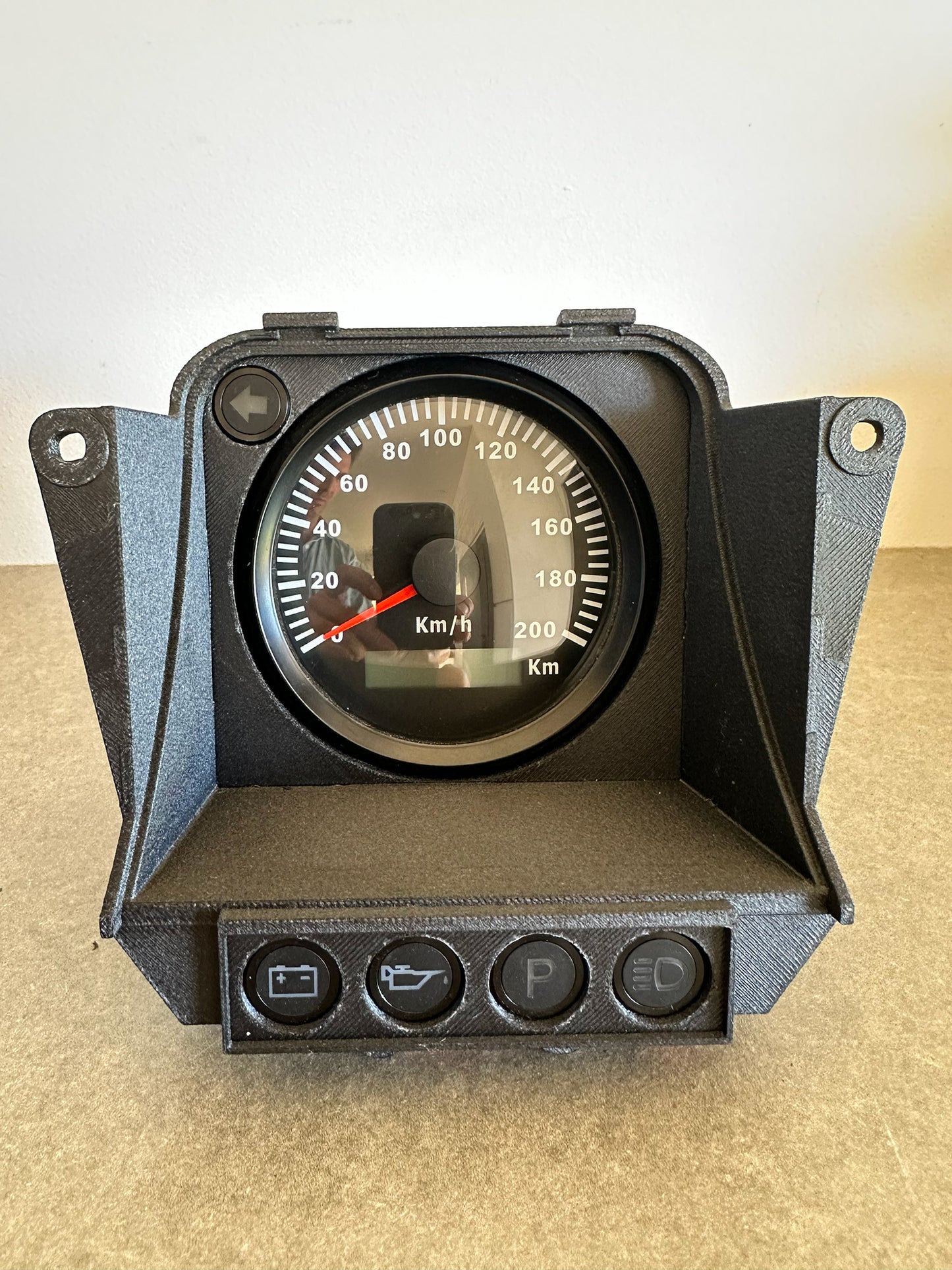 HQ 3-3/8 (85MM) Modern Gauge Adaptor with LED'S  (SPEEDO)