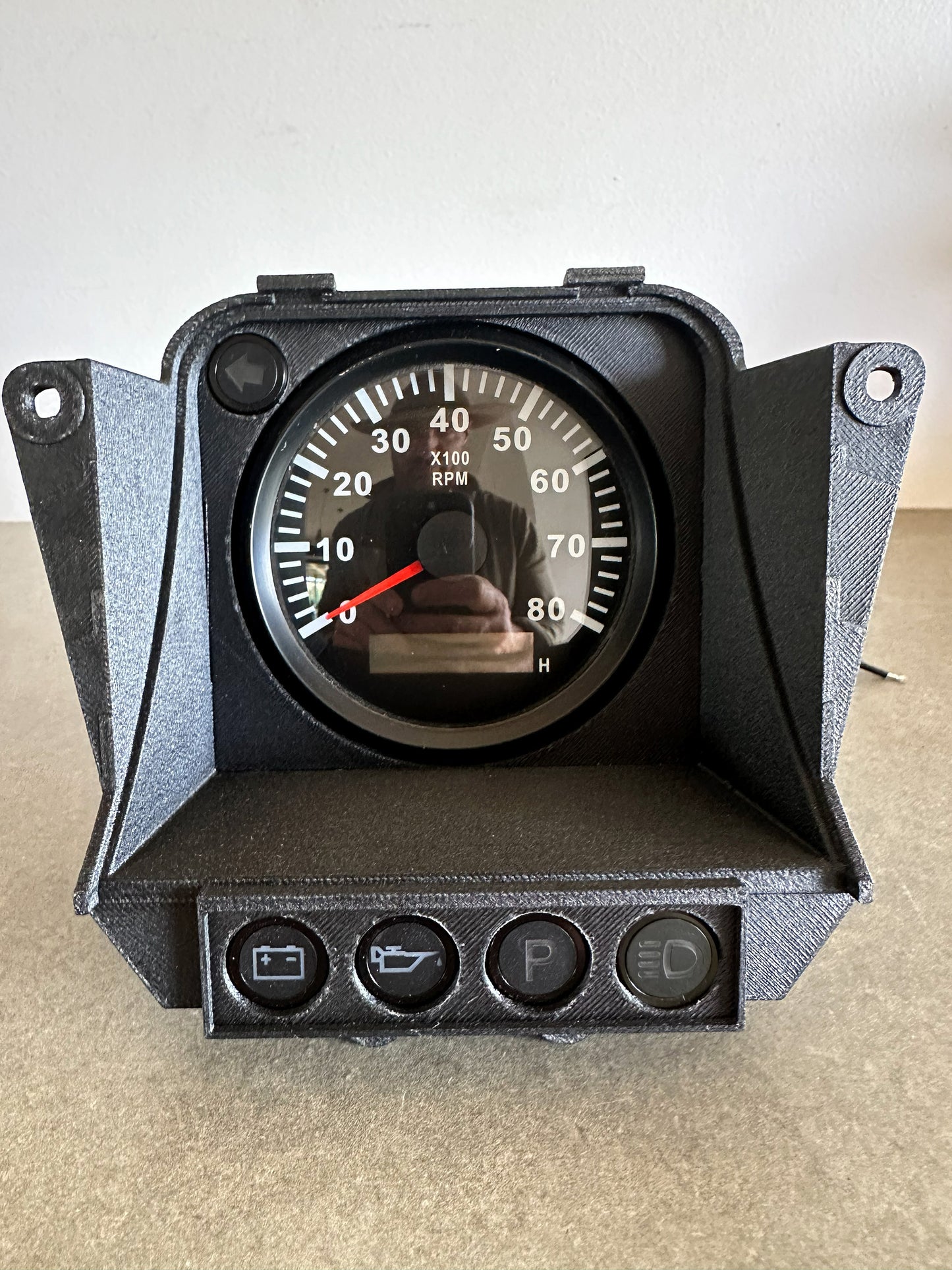 HQ 3-3/8 (85MM) Modern Gauge Adaptor with LED'S (TACHO)