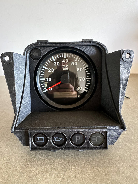 HQ 3-3/8 (85MM) Modern Gauge Adaptor with LED'S (TACHO)